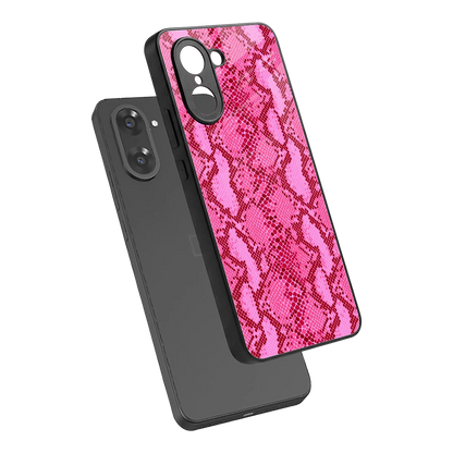 Pink Serpent sleek oneplus nord ce5 5g cover with tempered glass back and TPU edges