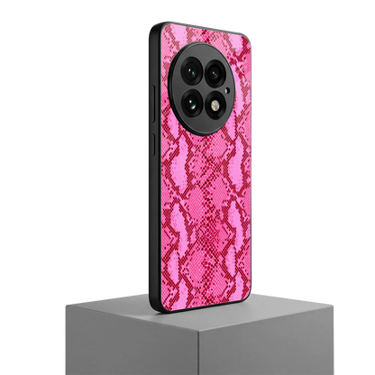 Pink Serpent oneplus 13 mobile cover | shockproof glass phone case