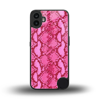 Pink Serpent back phone cover | glass case for cmf nothing phone 1