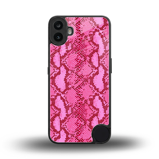 Pink Serpent back phone cover | glass case for cmf nothing phone 1