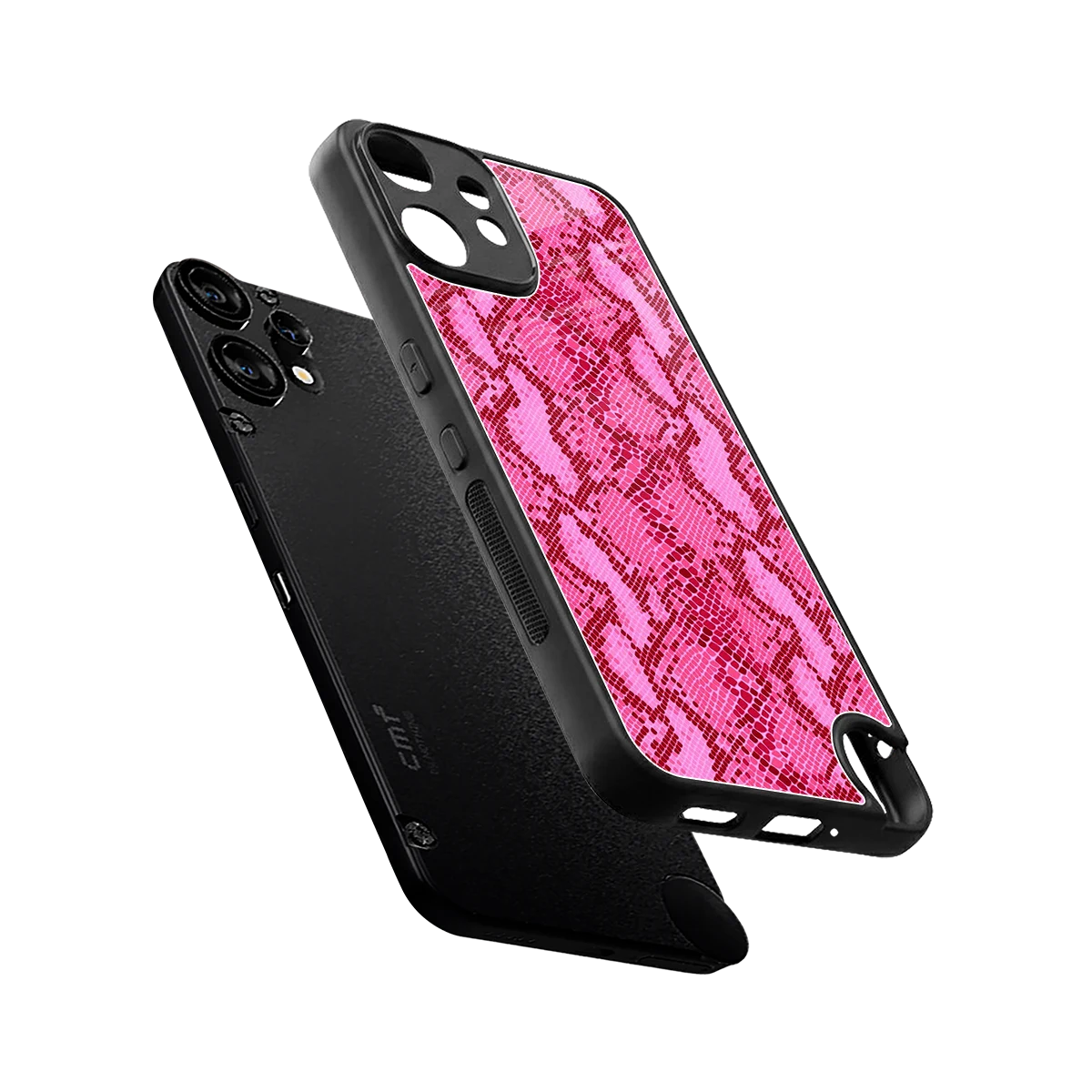 Pink Serpent sleek cmf nothing phone 2 pro cover with tempered glass back and TPU edges