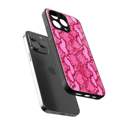 Pink Serpent sleek iphone 14 pro max cover with tempered glass back and TPU edges