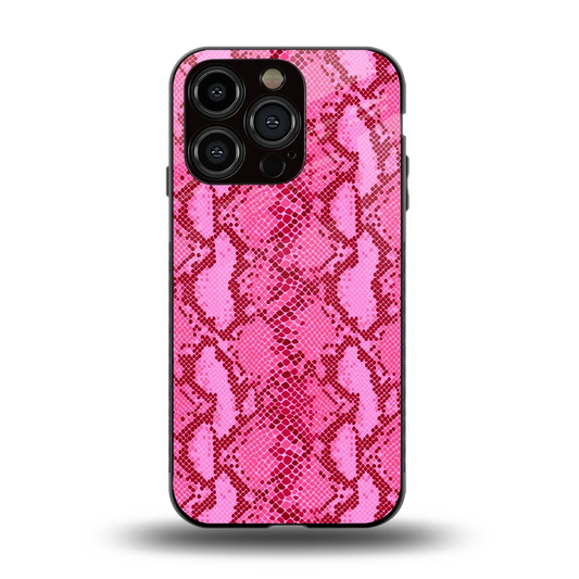 Pink Serpent back phone cover | glass case for iphone 11 pro