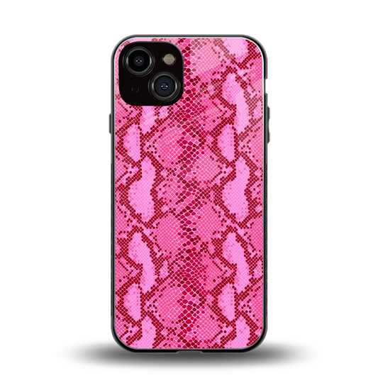 Pink Serpent back phone cover | glass case for iphone 14