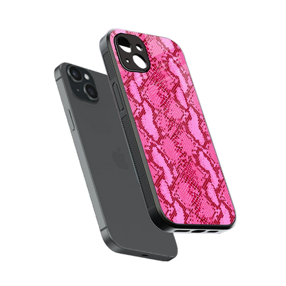 Pink Serpent sleek iphone 14 plus cover with tempered glass back and TPU edges
