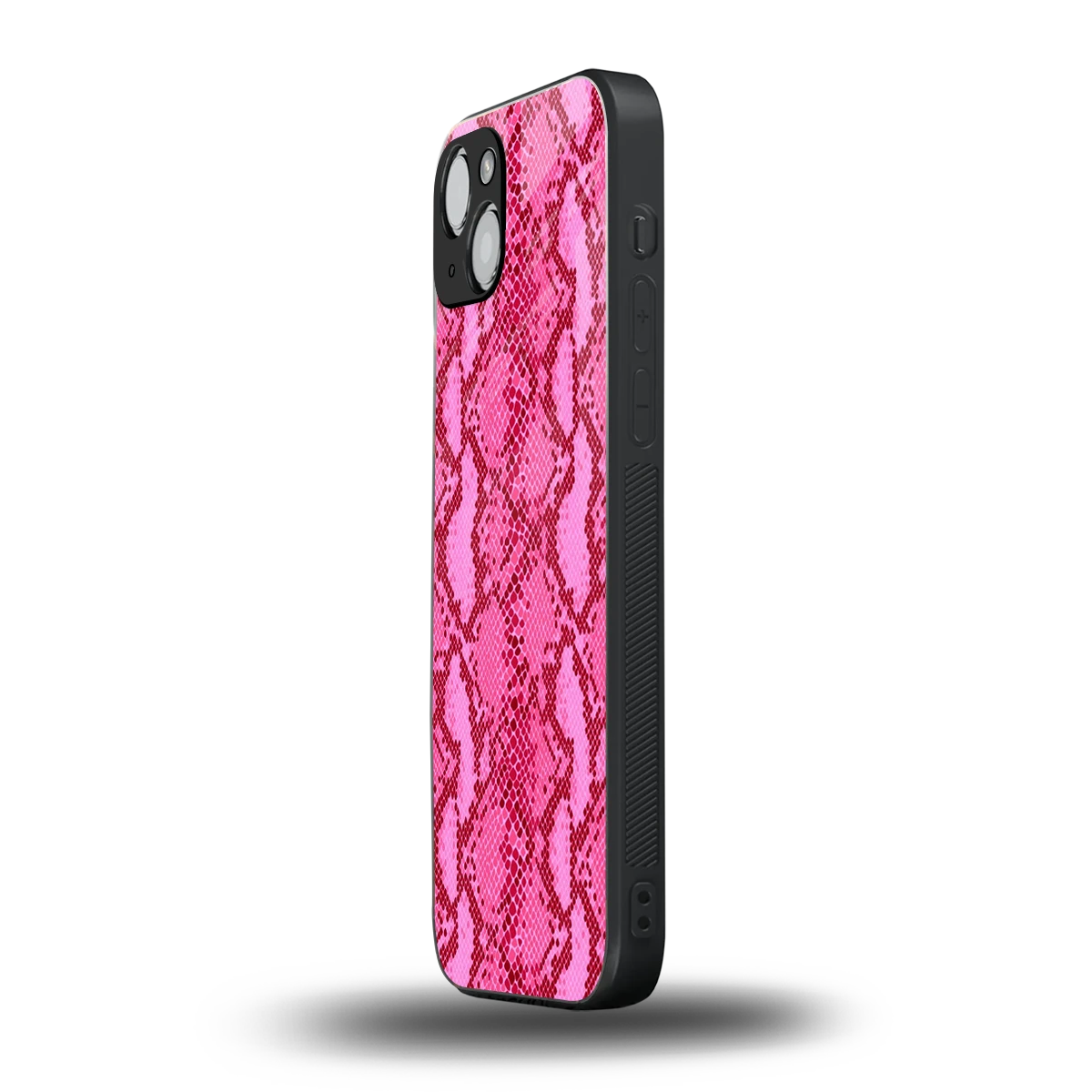 Pink Serpent iphone 14 plus mobile cover | shockproof glass phone case
