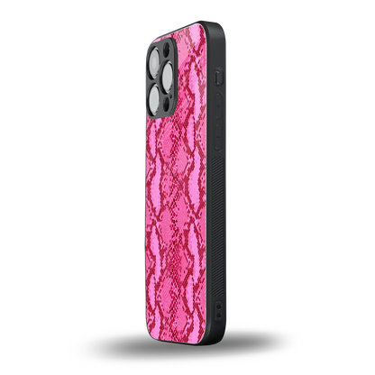 Pink Serpent iphone 15 pro max mobile cover | shockproof glass phone case