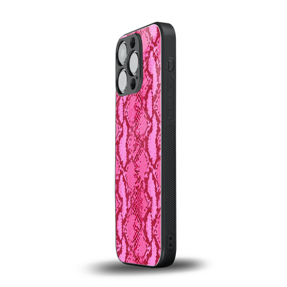 Pink Serpent iphone 15 pro mobile cover | shockproof glass phone case
