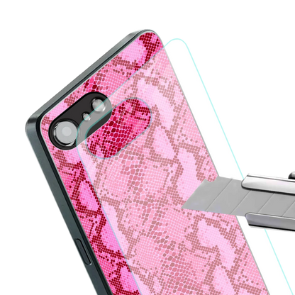 Pink Serpent stylish phone case for iphone 16e | glossy glass and slim fit