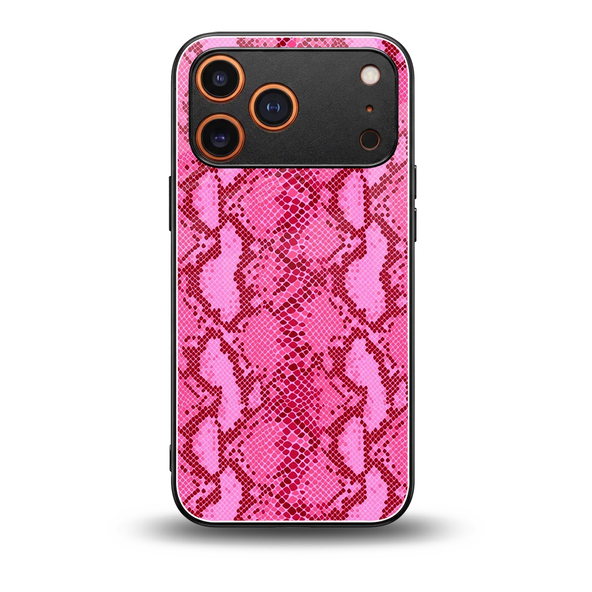 Pink Serpent back phone cover | glass case for iphone 17 pro