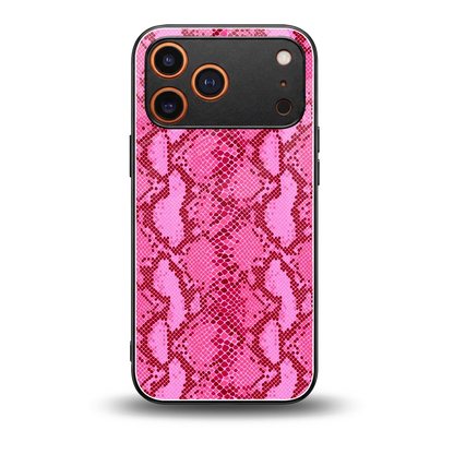 Pink Serpent back phone cover | glass case for iphone 17 pro