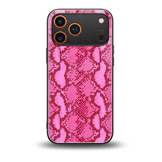 Pink Serpent back phone cover | glass case for iphone 17 pro max