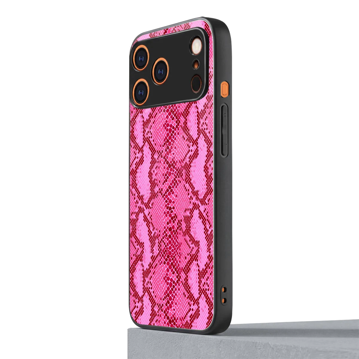 Pink Serpent iphone 17 pro mobile cover | shockproof glass phone case
