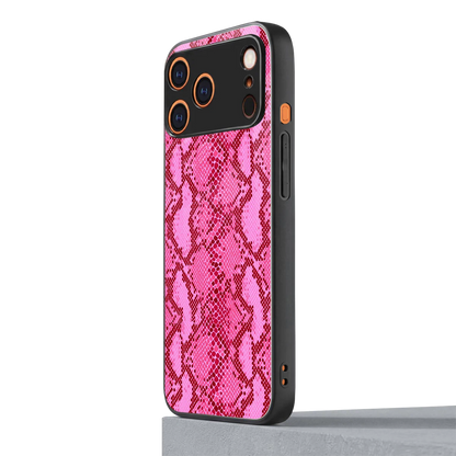Pink Serpent iphone 17 pro mobile cover | shockproof glass phone case