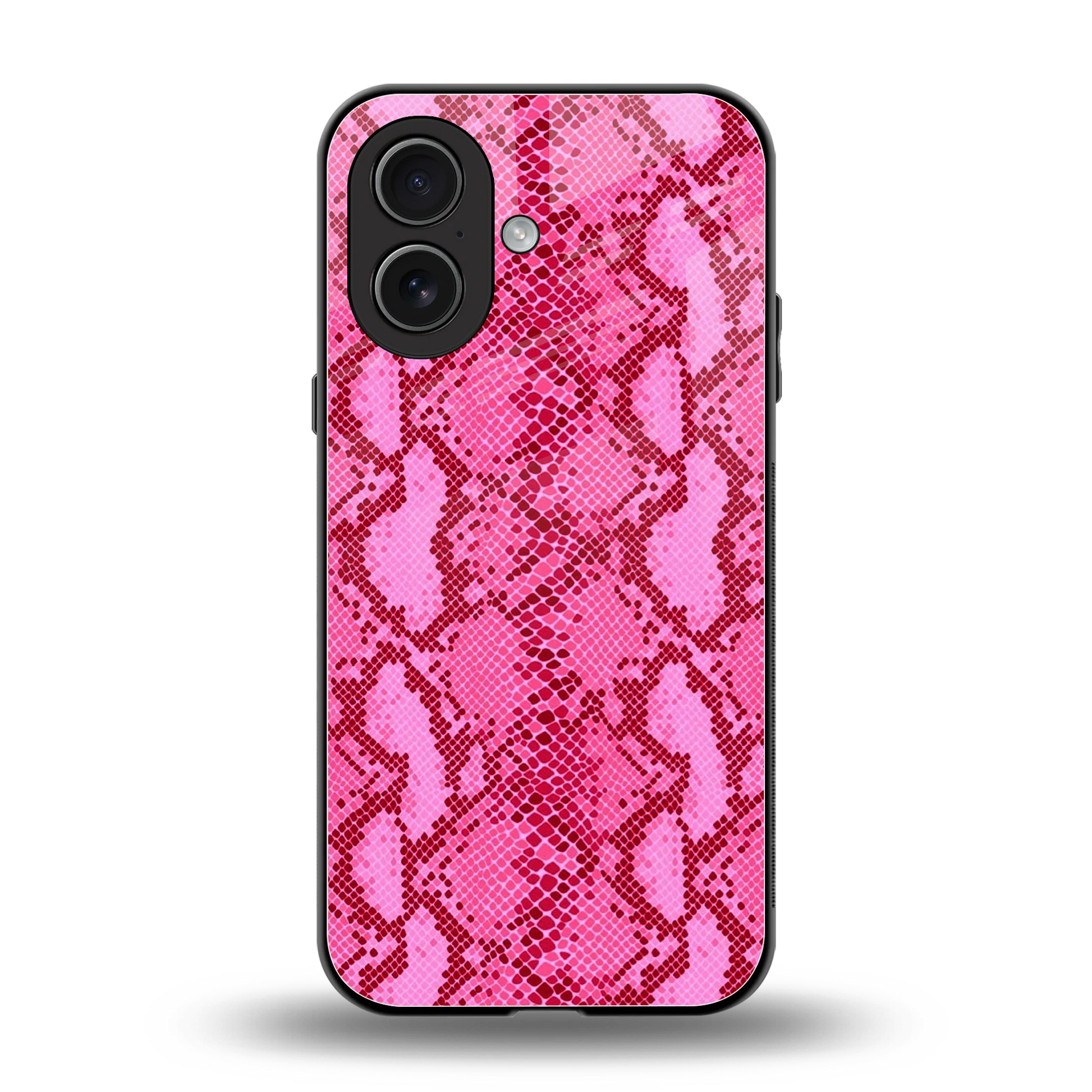 Pink Serpent back phone cover | glass case for iphone 17
