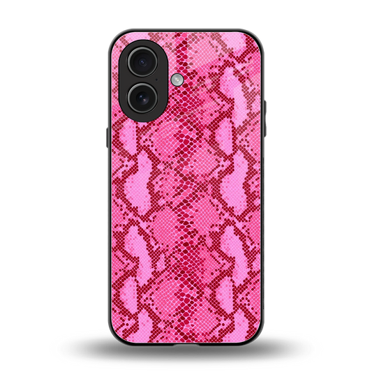 Pink Serpent back phone cover | glass case for iphone 17