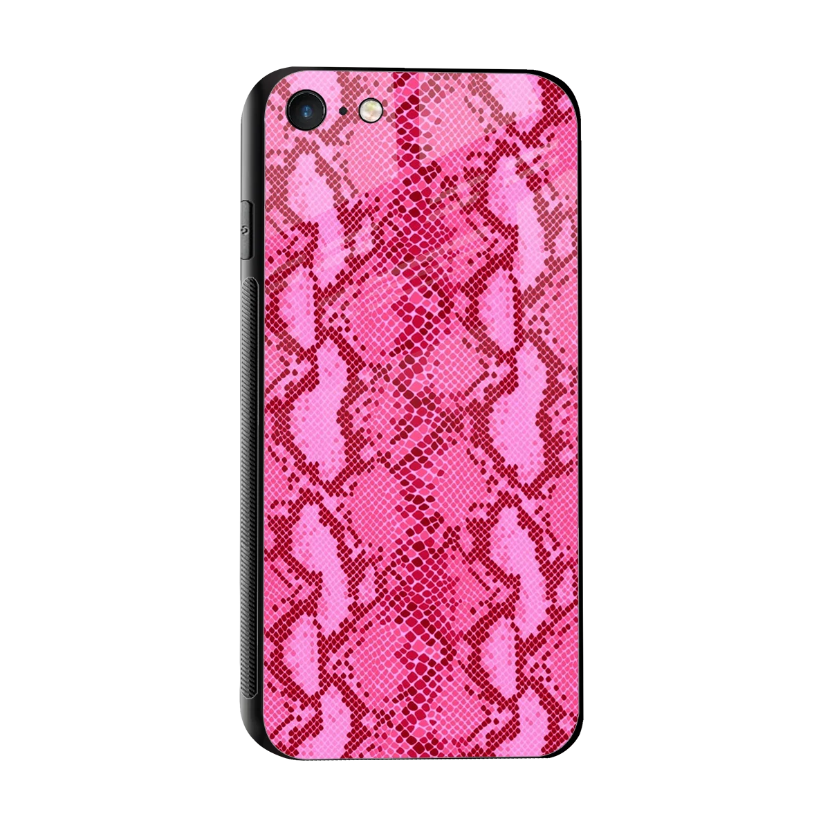 Pink Serpent sleek iphone 7 cover with tempered glass back and TPU edges