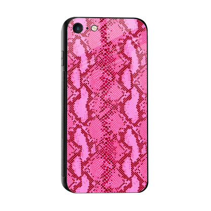 Pink Serpent sleek iphone 7 cover with tempered glass back and TPU edges