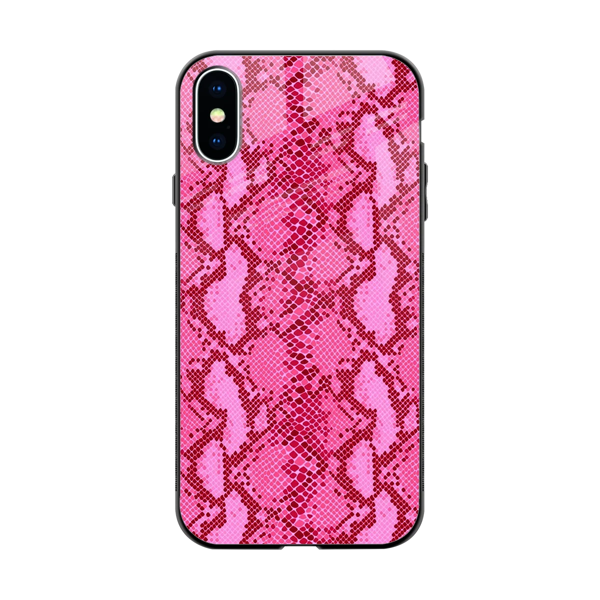 Pink Serpent back phone cover | glass case for iphone x