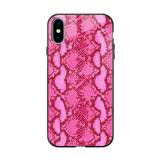 Pink Serpent back phone cover | glass case for iphone xs