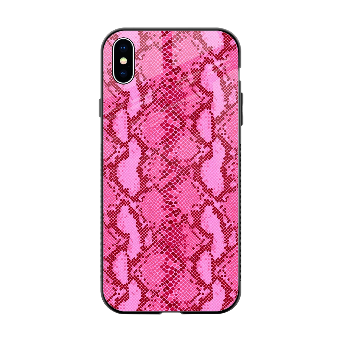 Pink Serpent back phone cover | glass case for iphone xs max