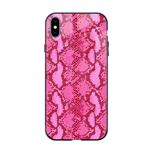 Pink Serpent back phone cover | glass case for iphone xs max