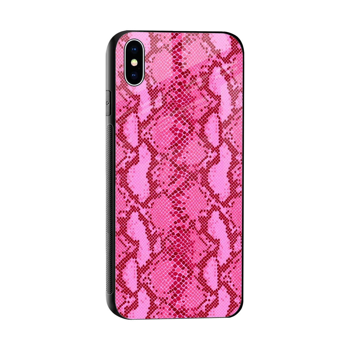 Pink Serpent sleek iphone xs max cover with tempered glass back and TPU edges