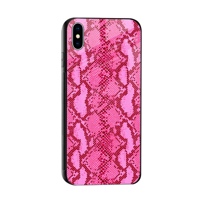Pink Serpent sleek iphone xs max cover with tempered glass back and TPU edges