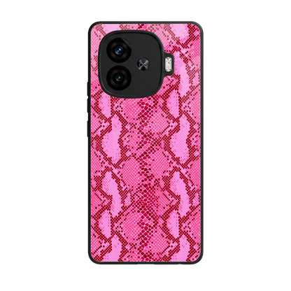 Pink Serpent back phone cover | glass case for iqoo neo 10r 5g