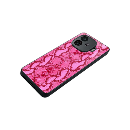 Pink Serpent stylish phone case for iqoo neo 10r 5g | glossy glass and slim fit