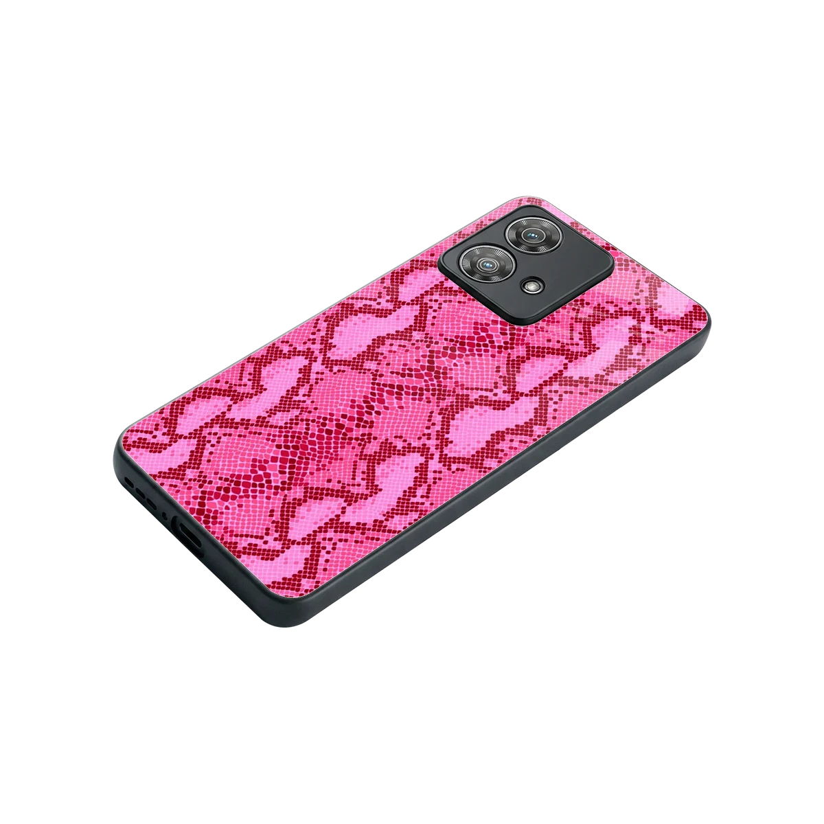 Pink Serpent stylish phone case for motorola edge 40 neo 5g | glossy glass and slim fit