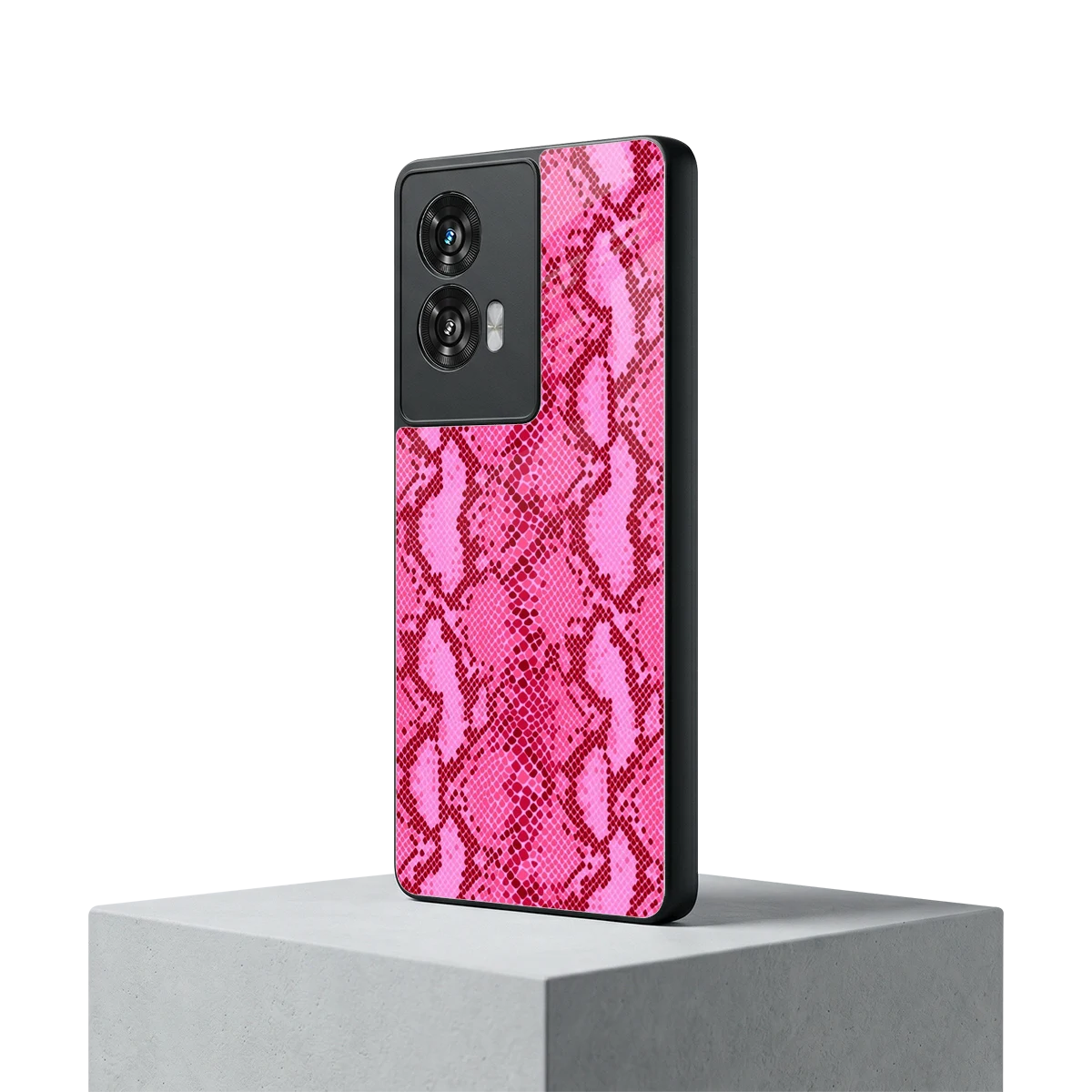 Pink Serpent motorola edge 50 fusion mobile cover | shockproof glass phone case