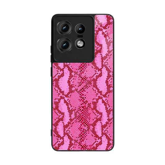 Pink Serpent back phone cover | glass case for motorola edge 50 pro