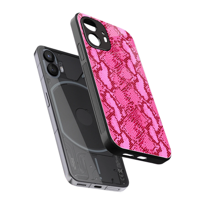 Pink Serpent sleek nothing phone 2 cover with tempered glass back and TPU edges