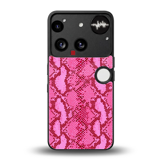 Pink Serpent back phone cover | glass case for nothing phone 3