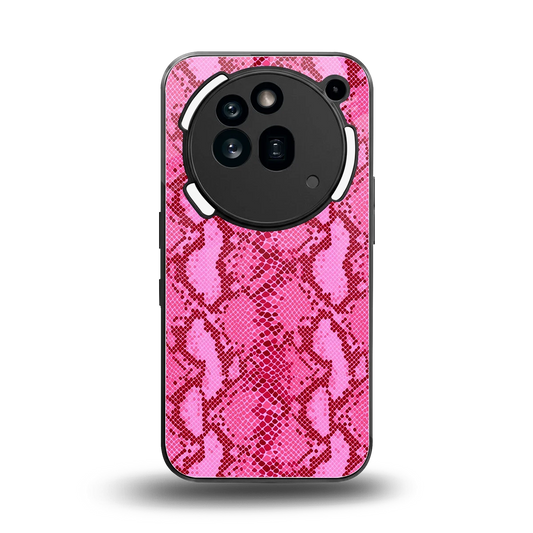 Pink Serpent back phone cover | glass case for nothing phone 3a pro