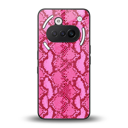 Pink Serpent back phone cover | glass case for nothing phone 3a