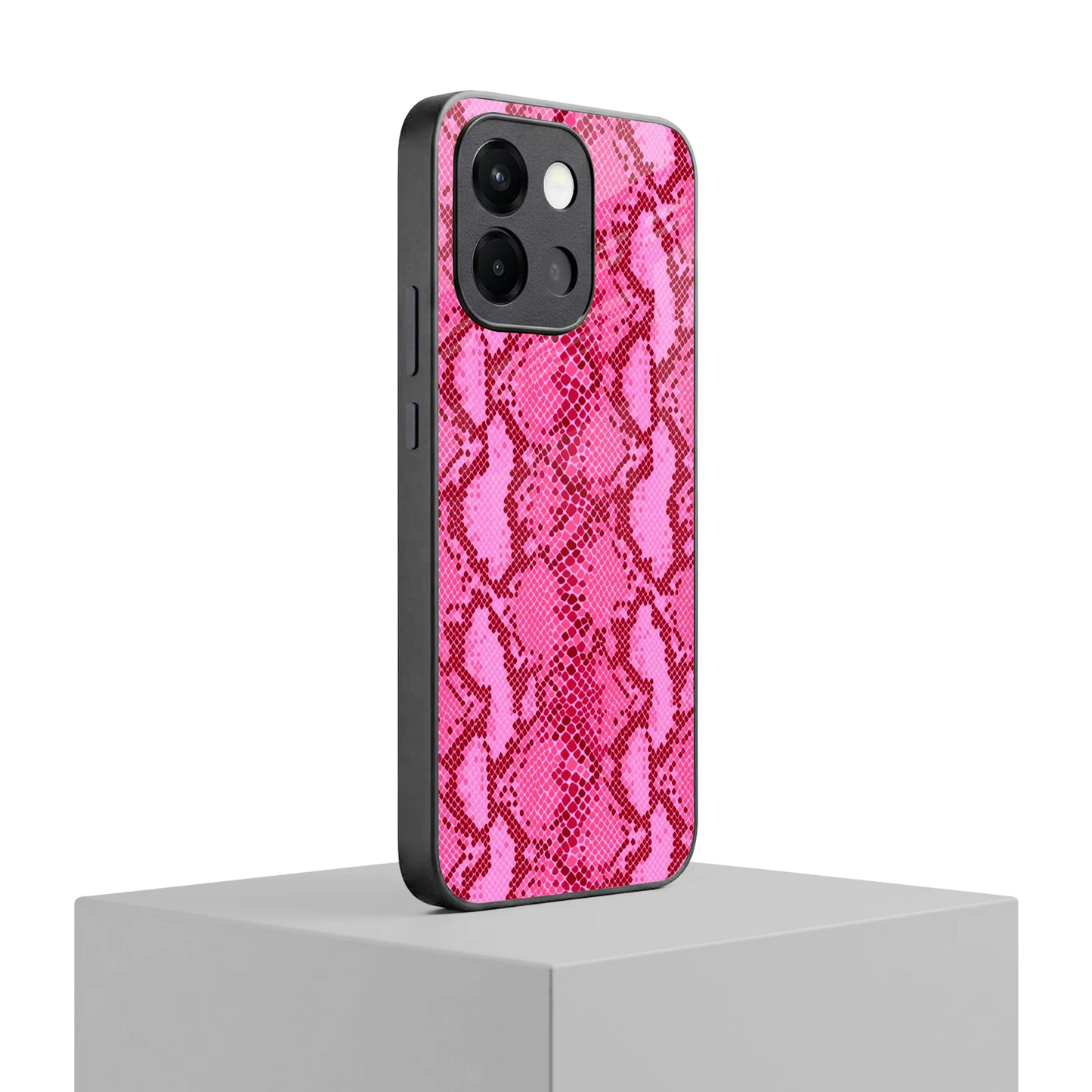 Pink Serpent oneplus 13s mobile cover | shockproof glass phone case