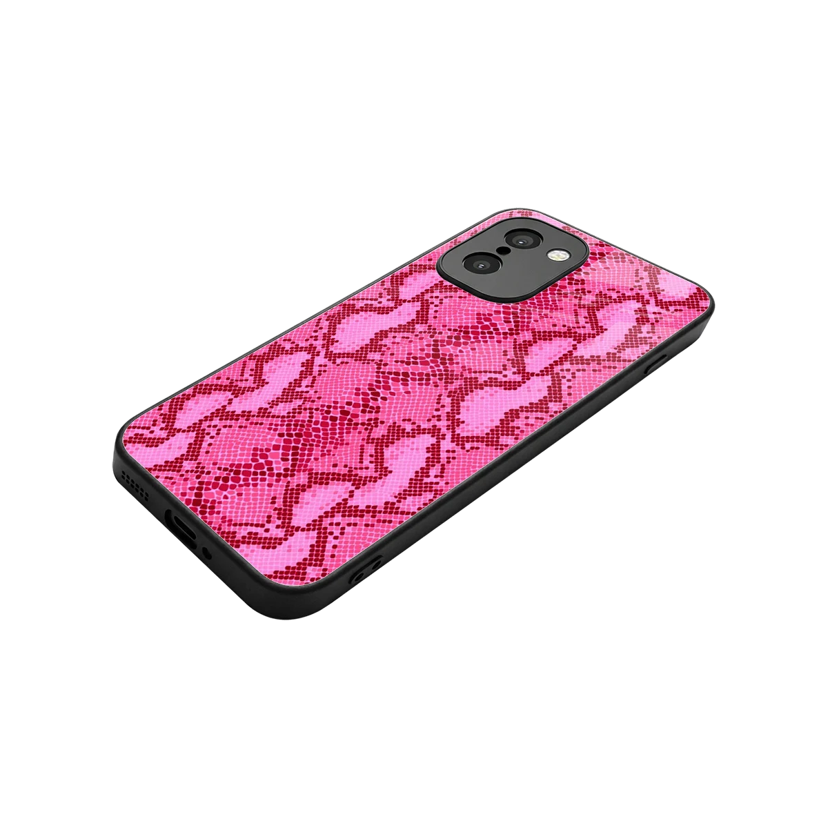 Pink Serpent stylish phone case for oneplus 15r | glossy glass and slim fit