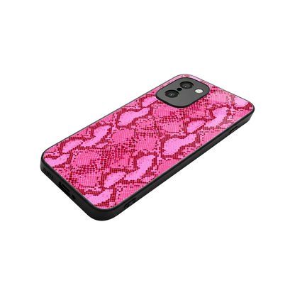 Pink Serpent stylish phone case for oneplus 15r | glossy glass and slim fit