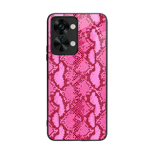 Pink Serpent back phone cover | glass case for oneplus nord 2t