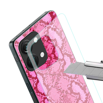 Pink Serpent stylish phone case for oneplus nord 3 | glossy glass and slim fit