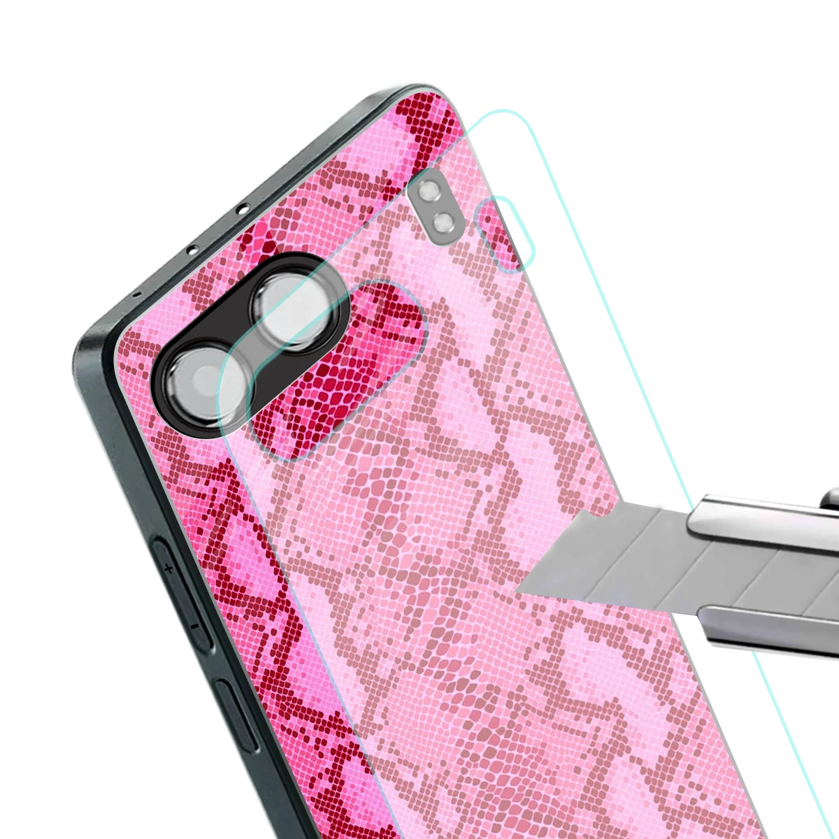 Pink Serpent stylish phone case for oneplus nord 4 | glossy glass and slim fit