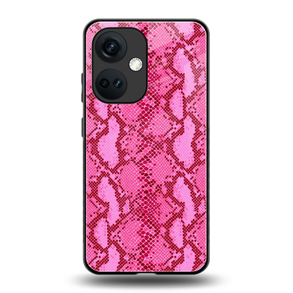 Pink Serpent back phone cover | glass case for oneplus nord ce 3