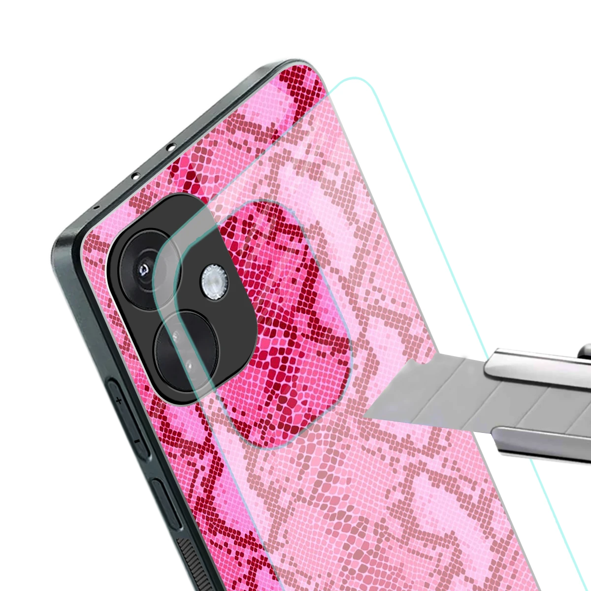 Pink Serpent stylish phone case for oneplus nord ce 3 | glossy glass and slim fit