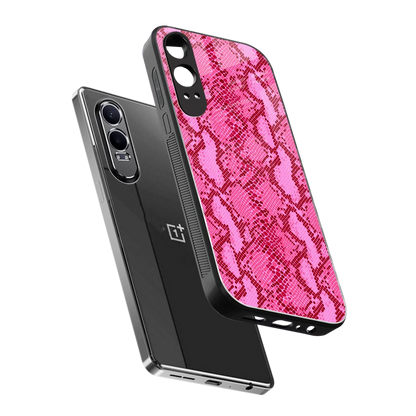 Pink Serpent sleek oneplus nord ce 4 lite cover with tempered glass back and TPU edges