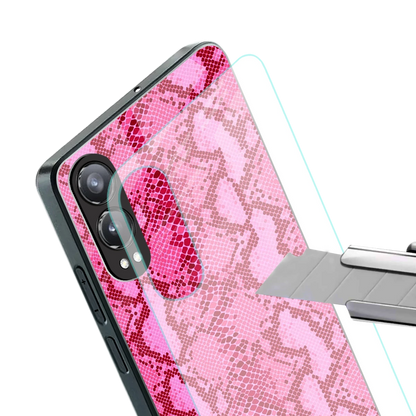 Pink Serpent stylish phone case for oneplus nord ce 4 lite | glossy glass and slim fit