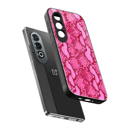 Pink Serpent sleek oneplus nord ce 4 cover with tempered glass back and TPU edges