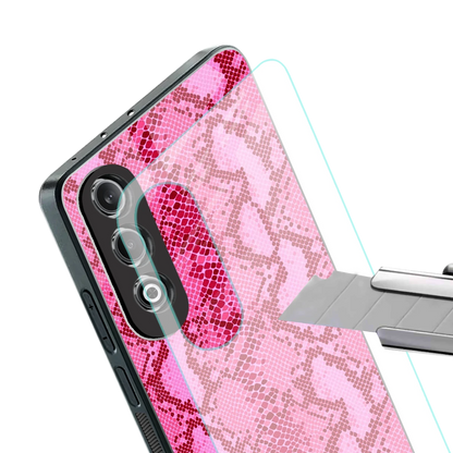 Pink Serpent stylish phone case for oneplus nord ce 4 | glossy glass and slim fit