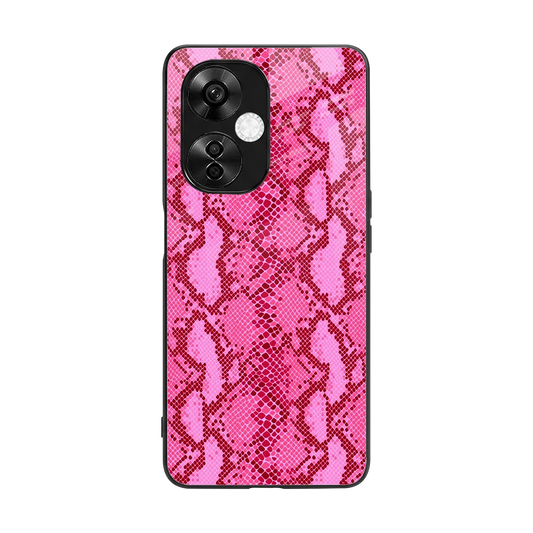 Pink Serpent back phone cover | glass case for oneplus nord ce 3 lite